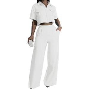 Shiyinvie Women's Casual Tops Pants Two Piece Matching Sets Outfits Size L