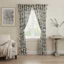 Waverly Charmed Life Classic French Country Rod Pocket Back Tabs Curtains for Windows in Bedroom, Kitchen, or Living Room, Single Panel, 52" x 63", Onyx