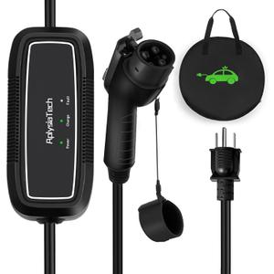 Portable EV Charger Level 1, 15Amp 110V, Electric Vehicle Charger with 21Ft Extension Cord,NEMA 5-15P for Plug-in Home EV Charging Station,Compatible with SAE J1772 EVs(Tesla Need Adapter)