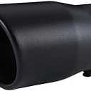 TriTrust Exhaust Tip, 2-2.75 inch inlet adjustable, Fit 2''/2.25''/2.5''/2.75'' Outer diameter Tailpipe, 3.5''Outlet 6''Long Muffler Tip, Black Powder Coated Stainless Steel Tail Tip