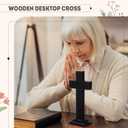 Bucherry 4 Pack 7.87 Inch Wood Crosses with Stand, Wooden Crosses Easter Cross Tabletop Decor Religious Christian Gift Baptism Centerpiece for Table Craft Wedding Church Sunday First Communion (Black)
