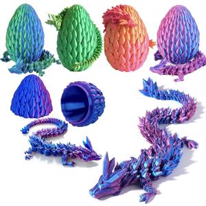 12inch 3D Printed Dragon Egg,Mystery Crystal Dragon Fidget Toys,Articulated Dragon,Home Desk Decor Easter Surprise Dinosaur Eggs,Adults Fidget Toys for Autism/ADHD (Laser Purple)