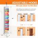 Toread Anti-Drop Over The Door Hat Organizer, Adjustable & Damage-Free Hooks Over Door Hat Organizer, Clear Dust-Resistant Over Door Hat RackHat Rack For Door suitable for doors, wardrobes-W