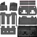 11 PCS Floor Mats for Kia Carnival 2022-2025 2026 (Only Fit Gas & 8 Seats) - All Weather TPE Floor Liners Cargo Liner with Backrest Mats Carnival Accessories Custom Fit Trunk Mats Full Set, Black