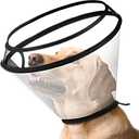 BONTHEE Dog Cone Collar for Surgery Recovery,Adjustable Transparent Pet Recovery Collar for Large Medium Small Dogs & Cats, Protective Elizabethan E-Collar for Wound Healing, Anti-Lick & Bite-XXL
