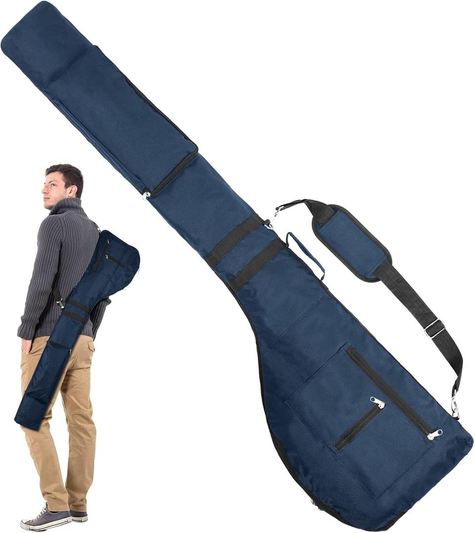 Number-one Golf Club Bag, Portable Foldable Golf Club Travel Bag for 8-10 Golf Clubs, Waterproof Mini Carry Golf Bags for Women, Men (Blue)