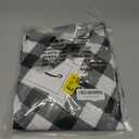 Smiry Round Picnic Tablecloth, Elastic Waterproof Fitted Vinyl Tablecloths for 31"-35" Tables, Flannel Backed Buffalo Plaid Table Cover for Dining, Camping, Outdoor, Black and White