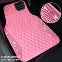 CAR PASS Bling Leather Car Mats Shining Diamond Floor Mats Crystal Rhinestones Sparkly Glitter Carpet Anti-Slip Waterproof Pad Universal Fit for Automotive SUV, Sedan, Van, 5pcs for Girl Women Pink (Front And Rear[5PCS])