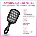 Bautero Brush Detangler Brush for Wet & Dry Hair, Pain-Free Brushing on All Hair Types, Knot Removal, Vented Hair Brush, Juni Midnight