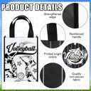 Estune 24 Pcs Volleyball Gift Bags Non Woven with Handles Reusable Sport Themed Party Favor Volleyball Treat Bags Goodie Candy for Birthday Party Decor Black and White