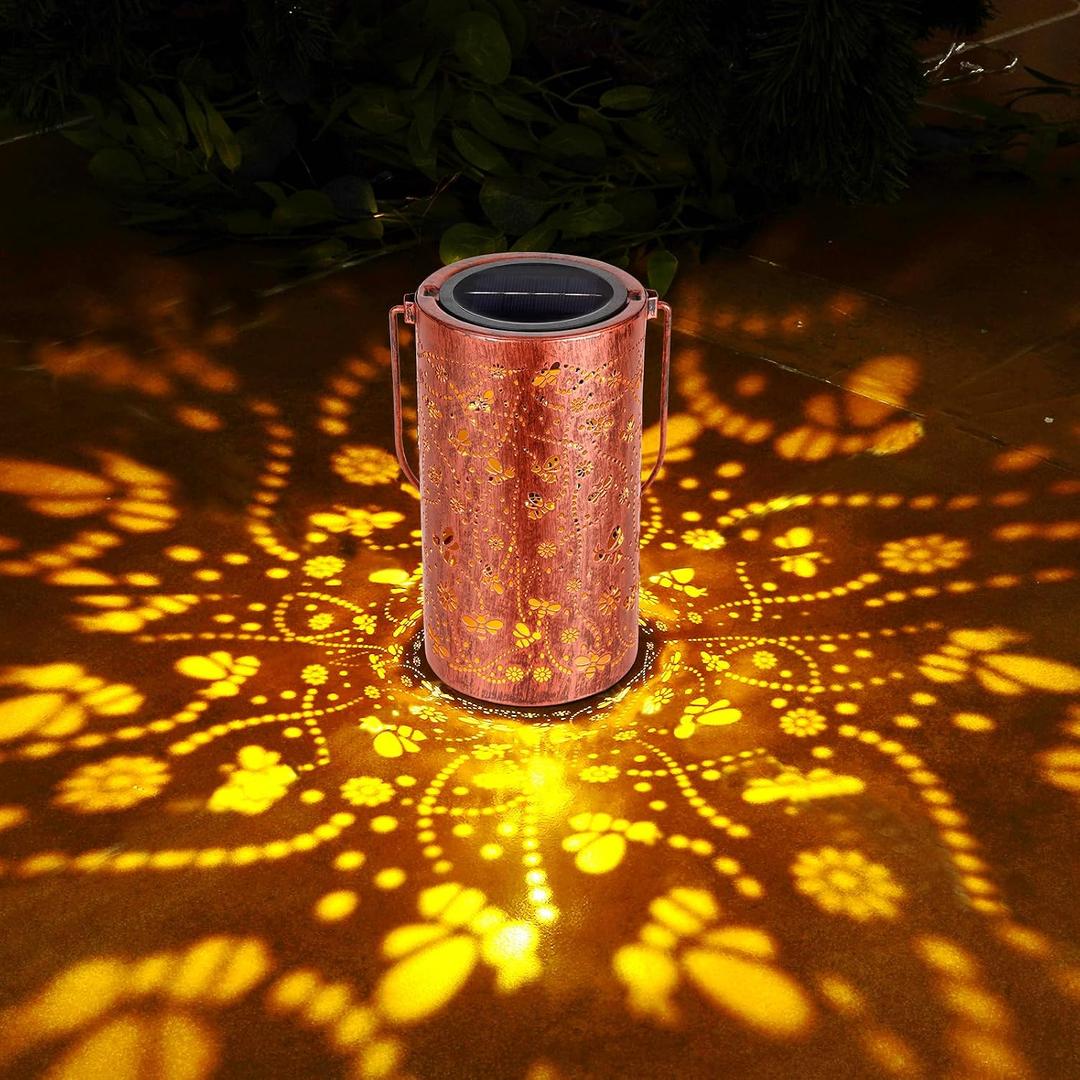 Homemory Butterfly Solar Lanterns Outdoor Waterproof, Birthday Gifts for Women Mom Grandma, LED Solar Lights Metal Decoration Outside for Yard, Patio, Backyard, Porch, Lawn