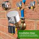 Water Faucet Spigot Lock Outdoor, Stainless Steel Hose Bib Lock (with Padlock), Hose Spigot Gate Valve Lockout, Prevent Water Theft, Spigot for Protection