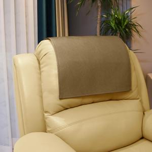 Non Slip Headrest Cover for Furniture Slipcovers,Faux Leather Headrest Protector for Recline Chair Vinyl Head Protector Cover for Sofa,Theater Seat Cover for Home & Office 17x27 in, Taupe