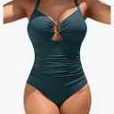 Blooming Jelly Womens One Piece Swimsuit Slimming Tummy Control Bathing Suit Shapewear Full Coverage Swim Suit M