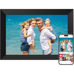 Frameo 10.1 Inch WiFi Digital Picture Frame, Digital Photo Frame with 1280x800 HD IPS Touch Screen, Auto-Rotate, Wall Mountable, Easy Setup to Share Moments Instantly via Frameo App, Gifts for Mom (Black)