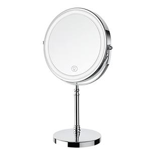 Lighted Makeup Mirror, 3000 mAh Rechargeable Double Sided Magnifying Vanity Mirror with 3 Colors, 1x/10x, 360° Rotation , Brightness Adjustable Magnification Cosmetic Light up Mirror, Women Gift