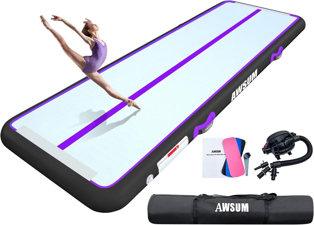 AWSUM 6.6ft Tumbling Mat Inflatable Gymnastics mats with Electric Pump for Home/ Gym
r (Purple/Black)