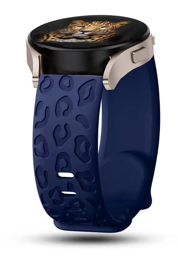Getino Leopard Engraved Bands Compatible with Samsung Galaxy Watch 7 6 5 4 Band 40mm 44mm Band, Samsung Watch 6 Classic 43mm 47mm, Galaxy 5 Pro 45mm, 4 Classic 42mm 46mm, 20mm Watch Strap for Women 2 Pack