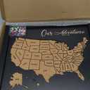 flinelife Cork Board Usa Travel Map With Pins, 13x11, Medium Size, Map of United States, Perfect For Couples and Families Gift