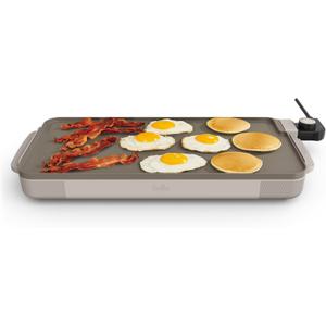 Bella 10 x 20 in Ceramic Griddle, Oatmilk