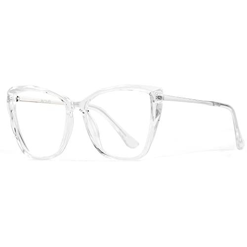 AVDLAB Blue Light Blocking Glasses Cat Eye Stylish Computer Eyeglasses UV Ray Filter Women AB3304 (Clear)