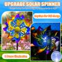 60 Inch Solar Wind Spinner Outdoor - Double-Sided Rotating Colorful Kinetic Wind Spinners for Garden, Yard Decorations Outdoor,Metal Wind Sculptures & Spinners, Wind Art