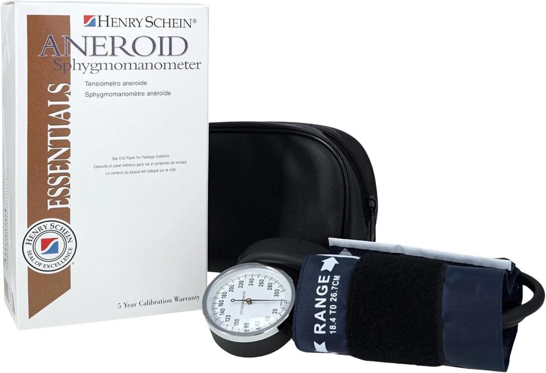 Child Pro Aneroid Sphygmomanometer  Size 9 Navy Blue Cuff, Manual Blood Pressure Monitor, Reusable, Dial Display, Includes Leatherette Carrying Case  1 Count