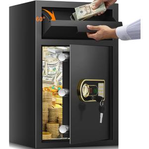 5.8 cu ft Large Fireproof Drop Safe Box for Business, Anti-Theft Money Drop Slot Safes with Digital Keypad and Spare Keys, Heavy-duty Cash Depository Lock Safe for Home Office Retail Store Business