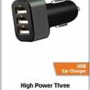 ZGear High Power 3-Port USB Car Charger - Black
