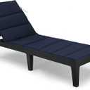 Foldable Outdoor Chaise Lounge Cushion,Water-Resistant Pool Lounge Chair Cushion,80 Inch Patio Reclining Sun Lounger Cushions (Navy)