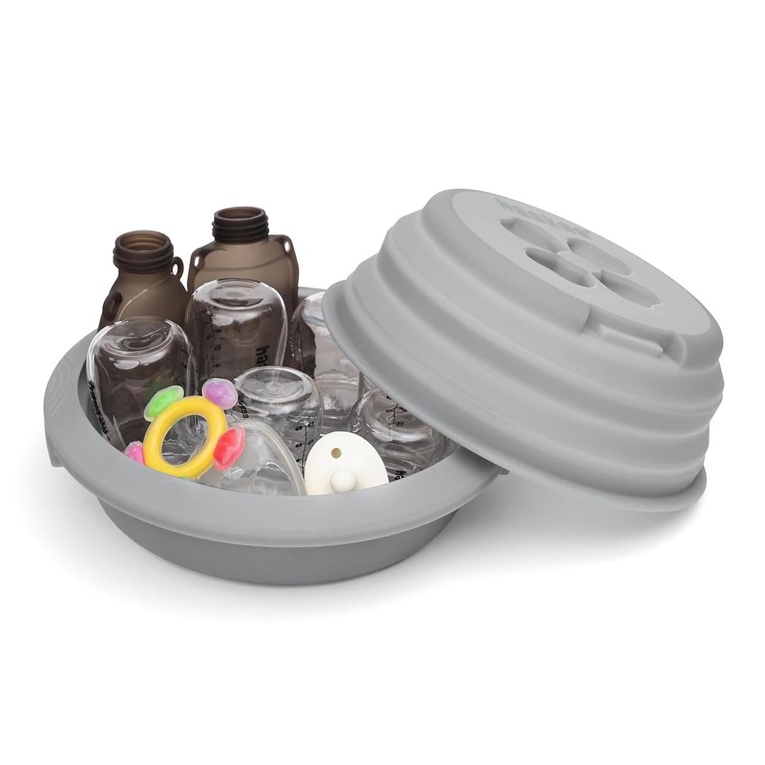 Haakaa Multipurpose Silicone Microwave Bottle Sterilizer & Steamer Reusable Collapsible Microwave Sterilizer for Baby Bottles, Breast Pump Parts & Pacifiers and Accessories, Great for Home &Travel