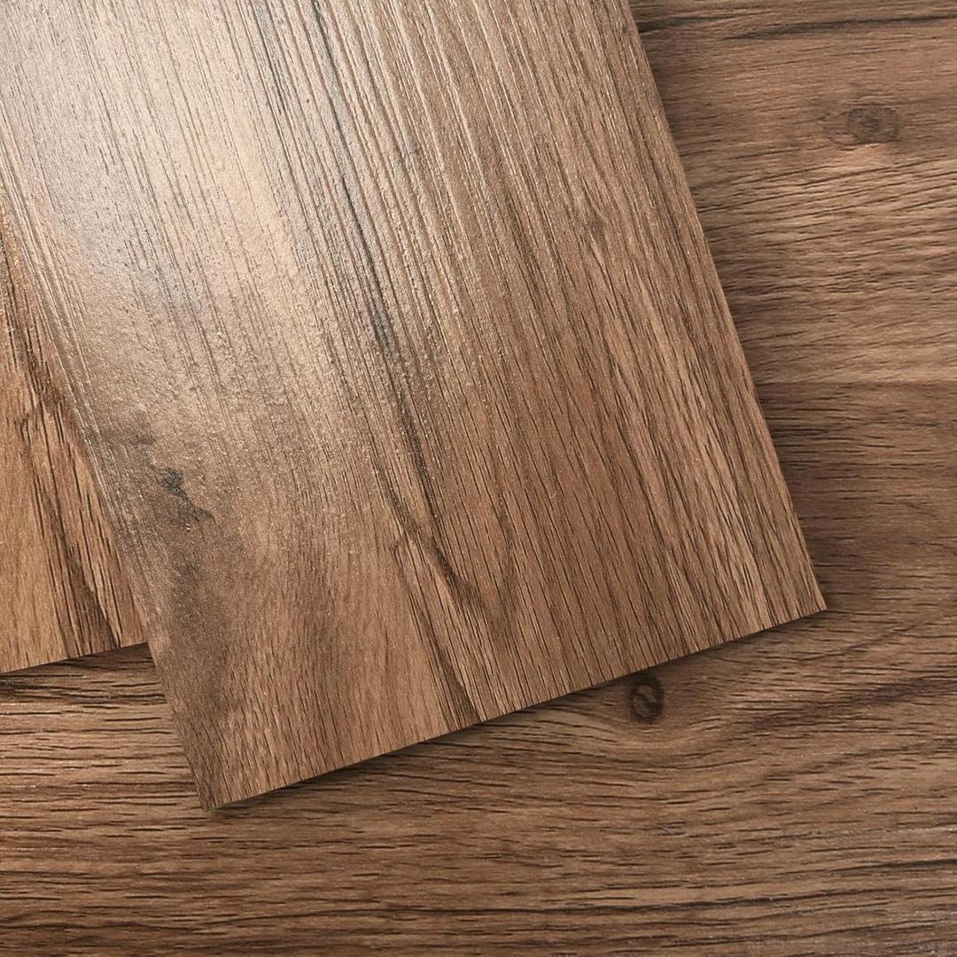 Art3d 12-Pack 18 Sq.ft Peel and Stick Floor Tiles Vinyl Plank Flooring Wood Look, Adhesive and Waterproof Tile Sticker for Bedroom, Living Room, Kitchen,RV in Ashtree
