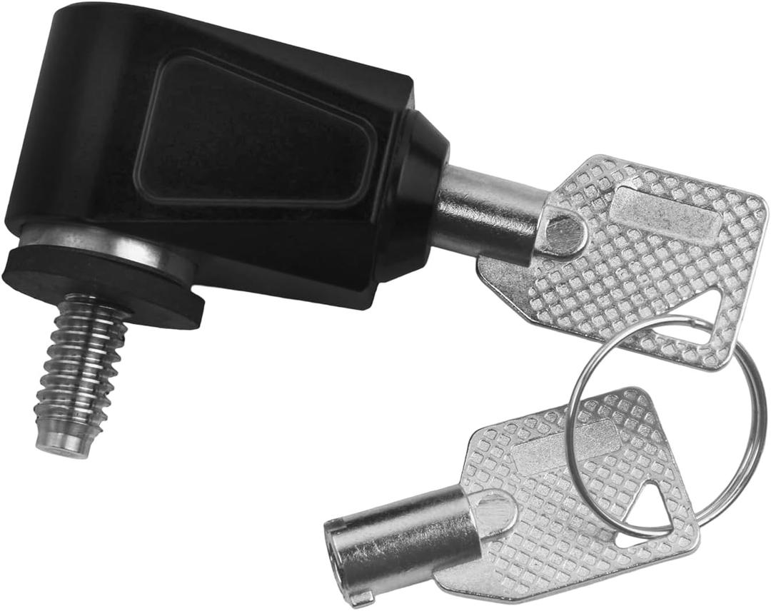 HDBUBALUS Motorcycle Seat Lock Anti Theft 1/4-20 Thread Security Lock Fit for Harley Softail Sportster Touring Road Street Glide Dyna Street Bob Black (Black)