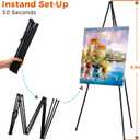 ARTASY 63" Easel Stand for Wedding Signs, Posters, Portable Artist Easel for Painting Canvas, Tripod for Home and Office, Supports 5 lbs-Black 1/Pack
