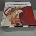 Enameled Cast Iron Dutch Oven - 5QT Dutch Oven Pot with Crab Lid & Oversized Knob & Ergonomic Handles - Heavy Duty Cookware for Braising, Stews, Roasting, Bread Baking - Cream White