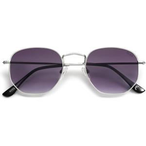 SOJOS Square Polarized Sunglasses for Women Men Small Hexagonal Polygon Shades SJ1072 (Matt Silver)