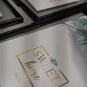 Glass Picture Frame Set of 3, Black Simple Metal Geometric Photo Frame with Glass Cover Includes 5x7, 4x6, 4x4 - Tabletop Floating Picture Frames for Home Decoration, Gift for Father's Day