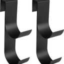 codree 2 Pcs Pool Fence Hooks for Pool Equipment- Black Heavy Duty Fence Hooks for Pool Poles- Slipe-on Fence Hanger for Pool Hose Pool Skimmer, Fit 3/4 Inch to 1-1/4 inch Railing