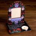 Tioncy Dia De Los Muertos Altar Decorations Day of The Dead Mini Picture Frames Candle Wooden Alter Skull Tabletop Kit Mini Ofrenda Halloween Diwali Decoration