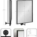 Kate and Laurel Darbridge Farmhouse Rectangle Pivot Mirror; 20 x 31; Black; Vintage Adjustable Rectangular Bathroom Wall Mirror for Use Horizontally or Vertically
