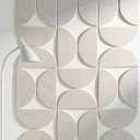 VIVELDA Large Bulletin Board Kit 48x36- Minimalist Wall Art to Replace Your Old Cork Boards for Walls for Office Decor - 24-Pack Semi-Circle Felt Wall Tiles for Home Office Décor (Limestone)