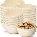 Geosar 18 Pcs Unbreakable Cereal Bowls 24 Oz Microwave and Dishwasher Safe Wheat Straw Fiber Lightweight Bowl for Soup Kitchen Serving Salad Dishes Oatmeal (Beige)