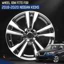 New 17 Inch 17x6.5 Inch 17" Premium Aluminum Alloy Wheel Rims Fit for 2018 2019 2020 Nissan Kicks, Direct Fit OEM Replacement Rim, 62792, Machined Black