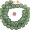 Jumbo Recycled Glass Beads, 2125mm African Sea Glass for Wall Hangings, Coffee Table Decor, Shelf Styling, and Home Accents (Light Green) The Bead Chest