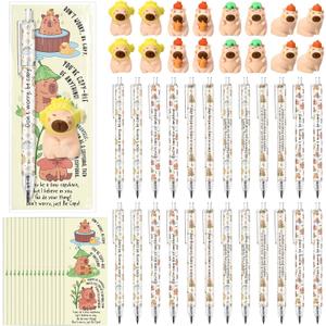 24 Sets Inspirational Capybara Appreciation Gift Bulk Office Gift Capybara Theme Party Favor Mechanical Bookmark and Eraser for Coworker