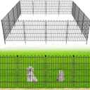 10 Panels No Dig Decorative Garden Fence for Yard, 24 in(H) X 20 ft(L) Animal Barrier Fencing for Outdoor Dog, Metal Portable Garden Fences for Borders, Pets, Landscape, Temporary Fence