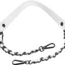 Uxcell Leather Iron Flat Chain Strap, 24" 2Pcs Handbag Chains, White Grey