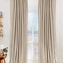 100% Blackout Shield Linen Blackout Curtains for Bedroom 90 Inches Long, Back Tab/Rod Pocket Living Room Drapes, Thermal Insulated Blackout Curtains 2 Panels Set, 50" W x 90" L, Oatmeal