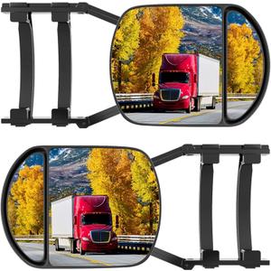 Towing Mirrors Extenders, Clip-on Side Mirror Extensions for Towing, Adjustable 360 Degree Rotation Dual View Tow Mirrors for Vehicle Car Truck Trailer, 2 PCS