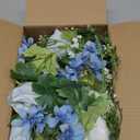 DearHouse 2Pcs Artificial Peony Flower Garland - Silk Peony Garland with Purple White Flowers for Wedding Party Table Decoration,6ft/Strand(White& Blue&Dark Blue)